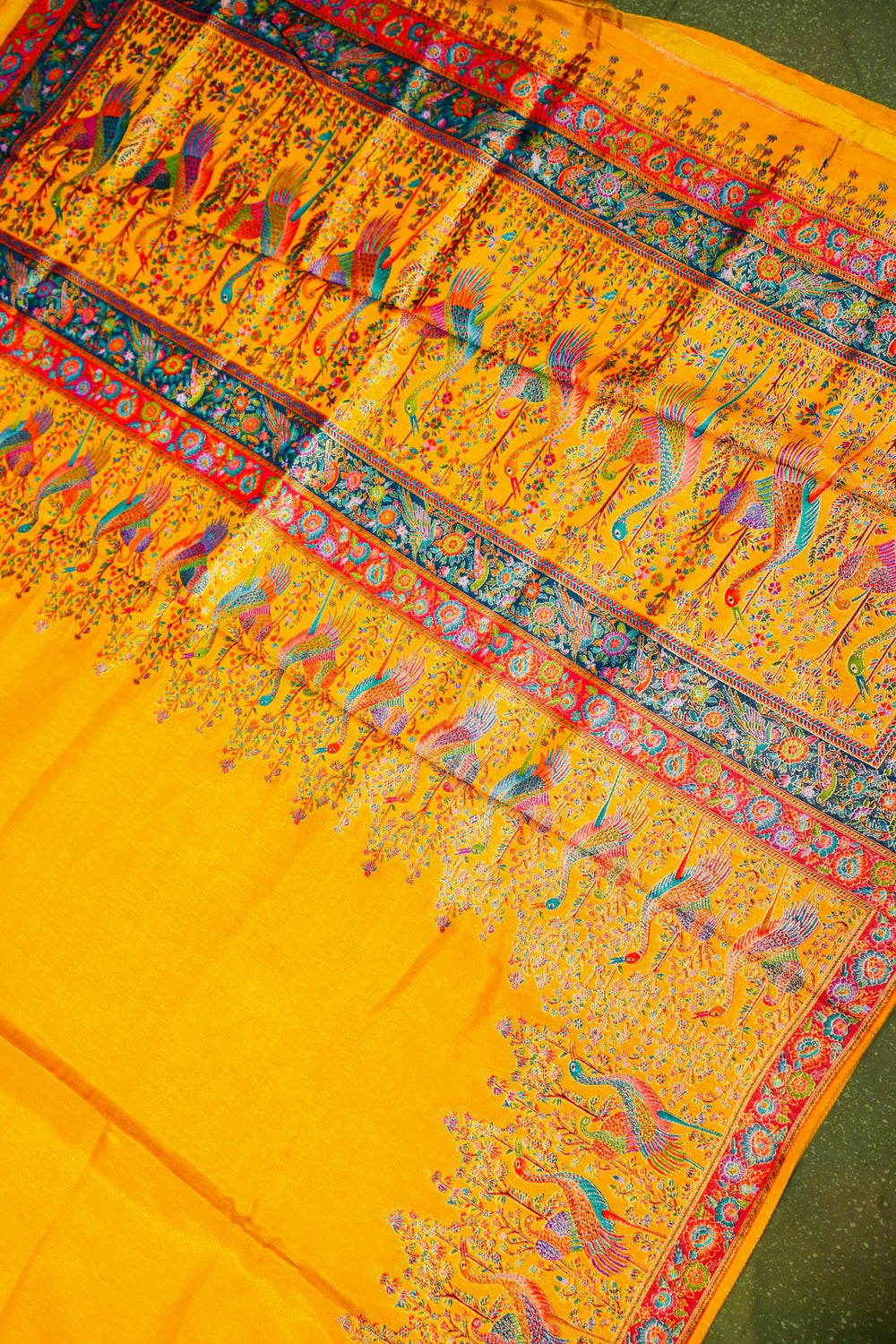 Banarasi Yellow Blended Moonga Silk Saree