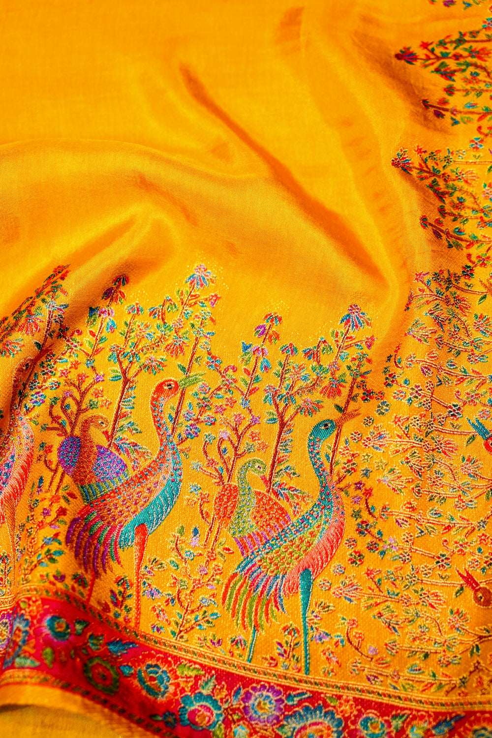 Banarasi Yellow Blended Moonga Silk Saree
