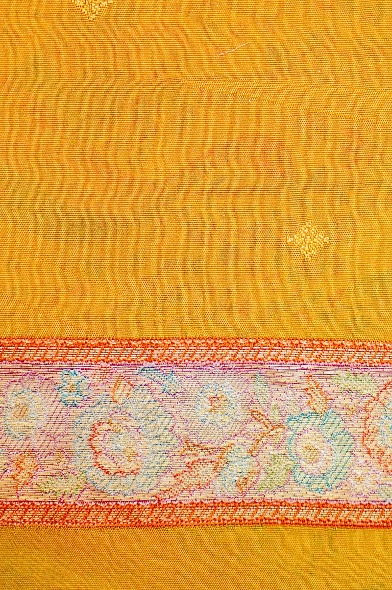 Banarasi Yellow Blended Moonga Silk Saree