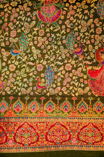 Banarasi Mehdi Green Blended Moonga Silk Saree