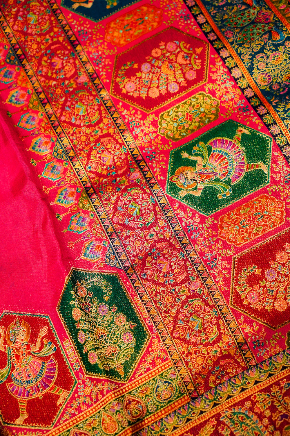 Banarasi Pink Blended Moonga Silk Saree