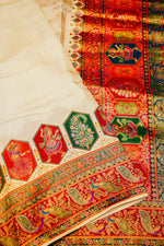 Banarasi White Blended Moonga Silk Saree