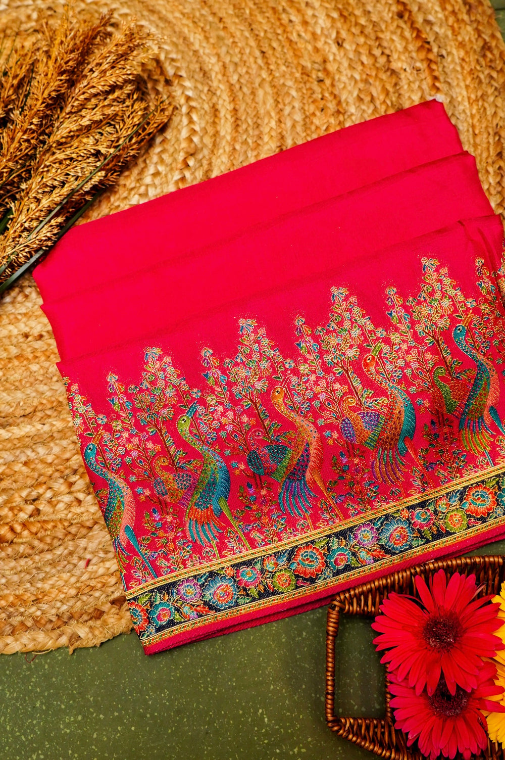 Banarasi Pink Blended Moonga Silk Saree