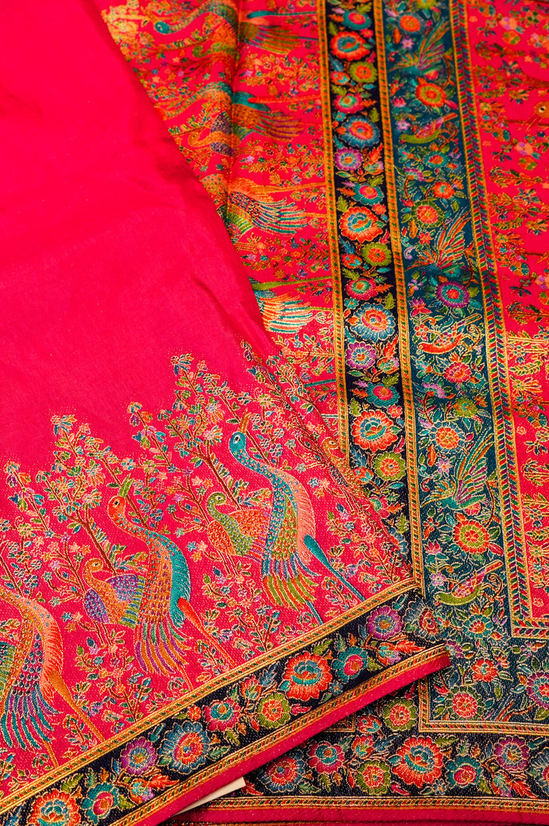 Banarasi Pink Blended Moonga Silk Saree