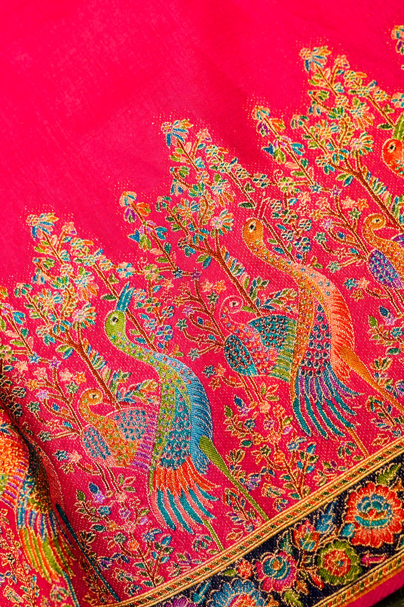 Banarasi Pink Blended Moonga Silk Saree