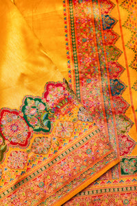Banarasi Golden Blended Moonga Silk Saree