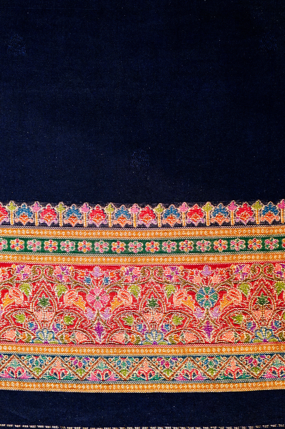 Banarasi Navy Blue Blended Moonga Silk Saree