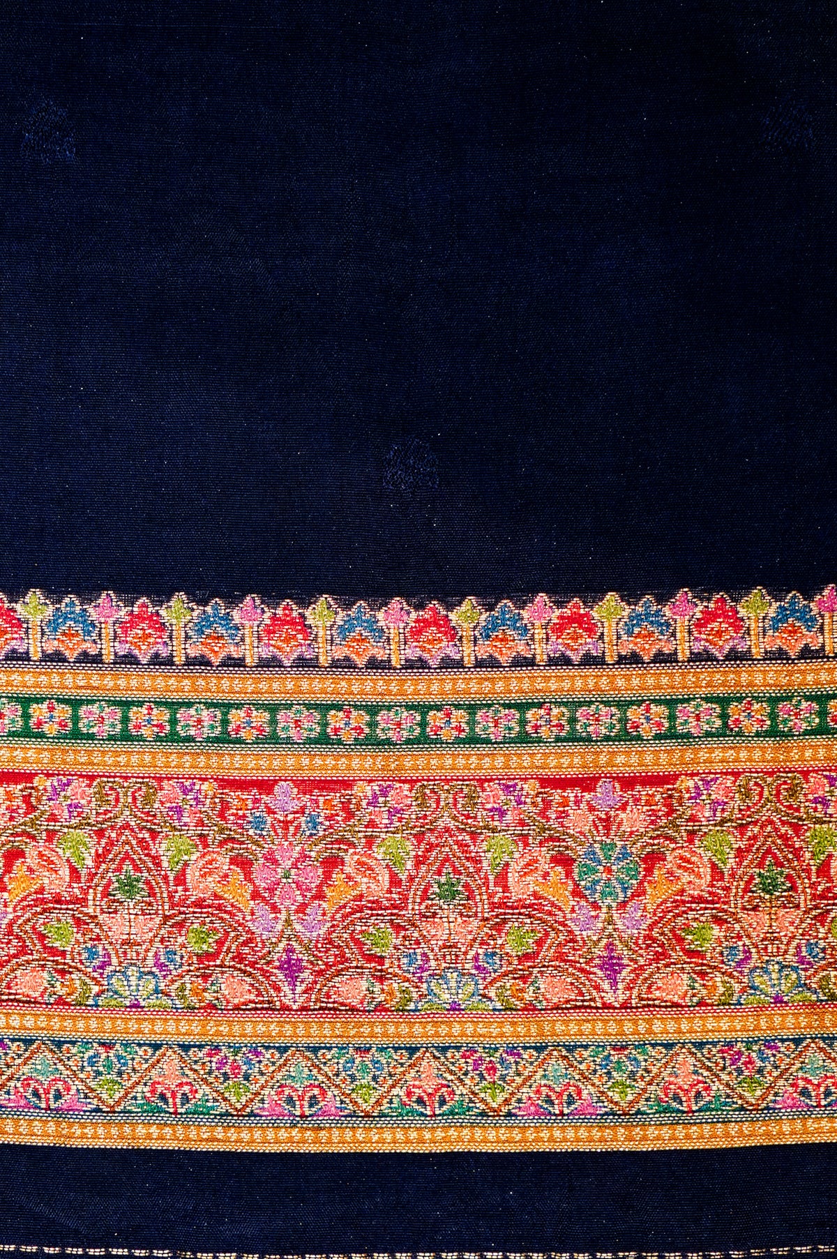 Banarasi Navy Blue Blended Moonga Silk Saree