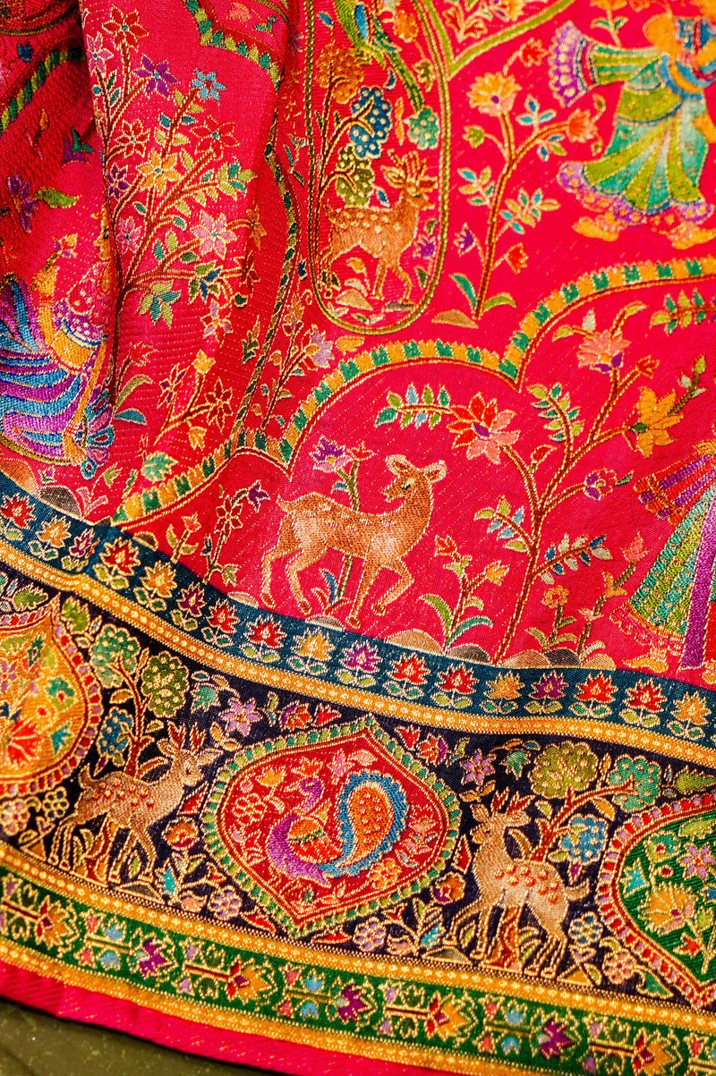 Banarasi Pink Blended Moonga Silk Saree