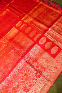 Handwoven Pink Banarasi Blended Silk Saree