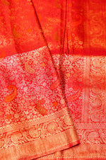 Handwoven Pink Banarasi Blended Silk Saree