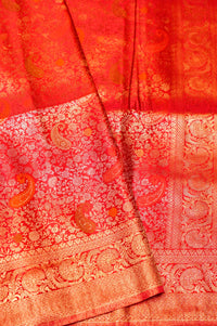 Handwoven Pink Banarasi Blended Silk Saree