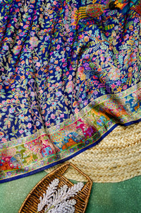 Banarasi Blue Blended Moonga Silk Saree