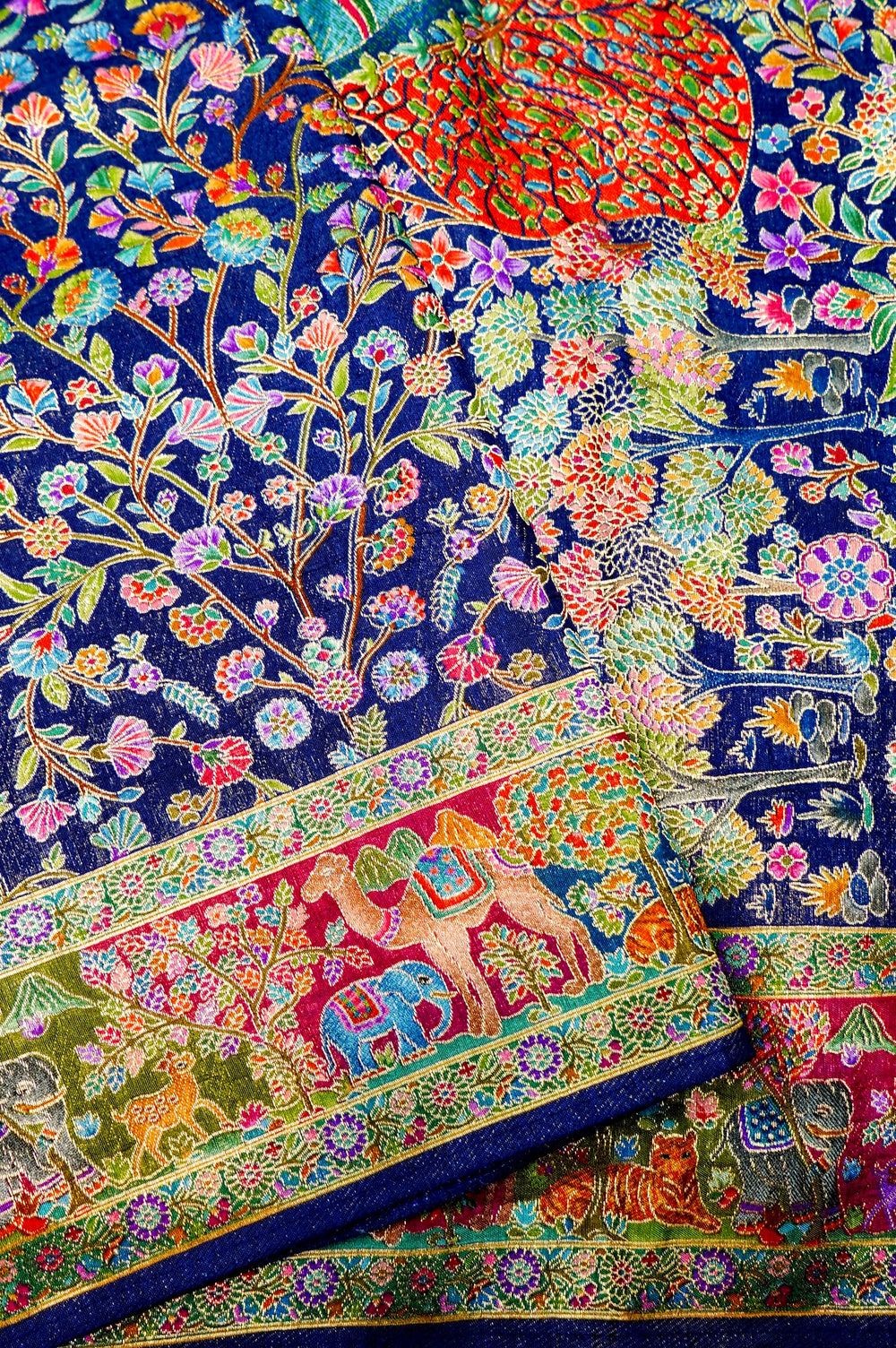 Banarasi Blue Blended Moonga Silk Saree