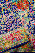 Banarasi Blue Blended Moonga Silk Saree