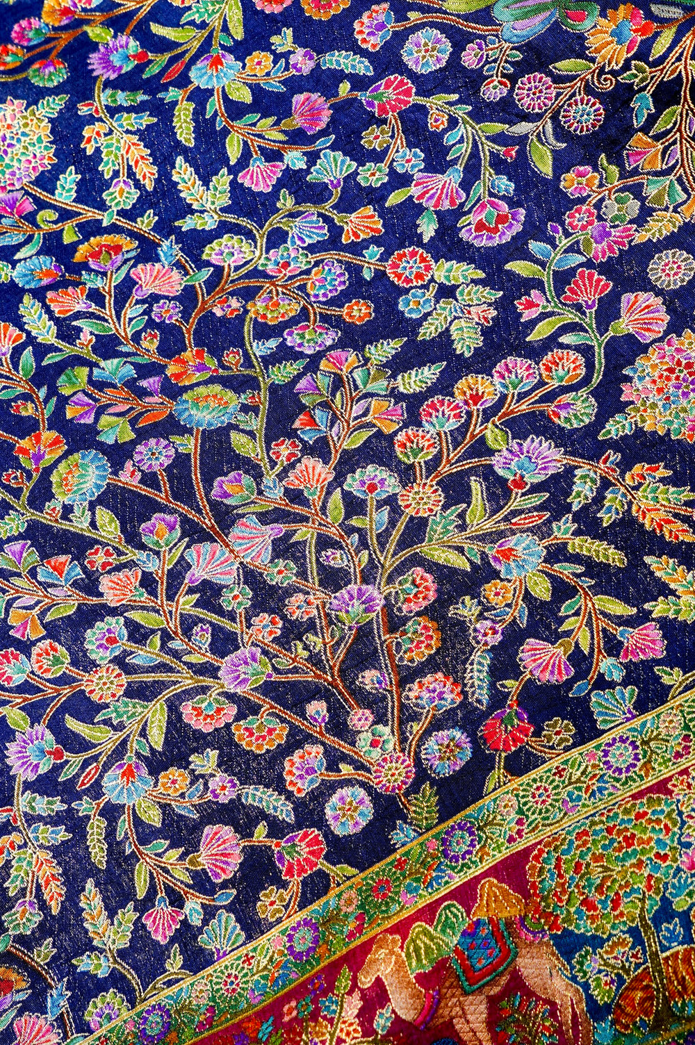 Banarasi Blue Blended Moonga Silk Saree