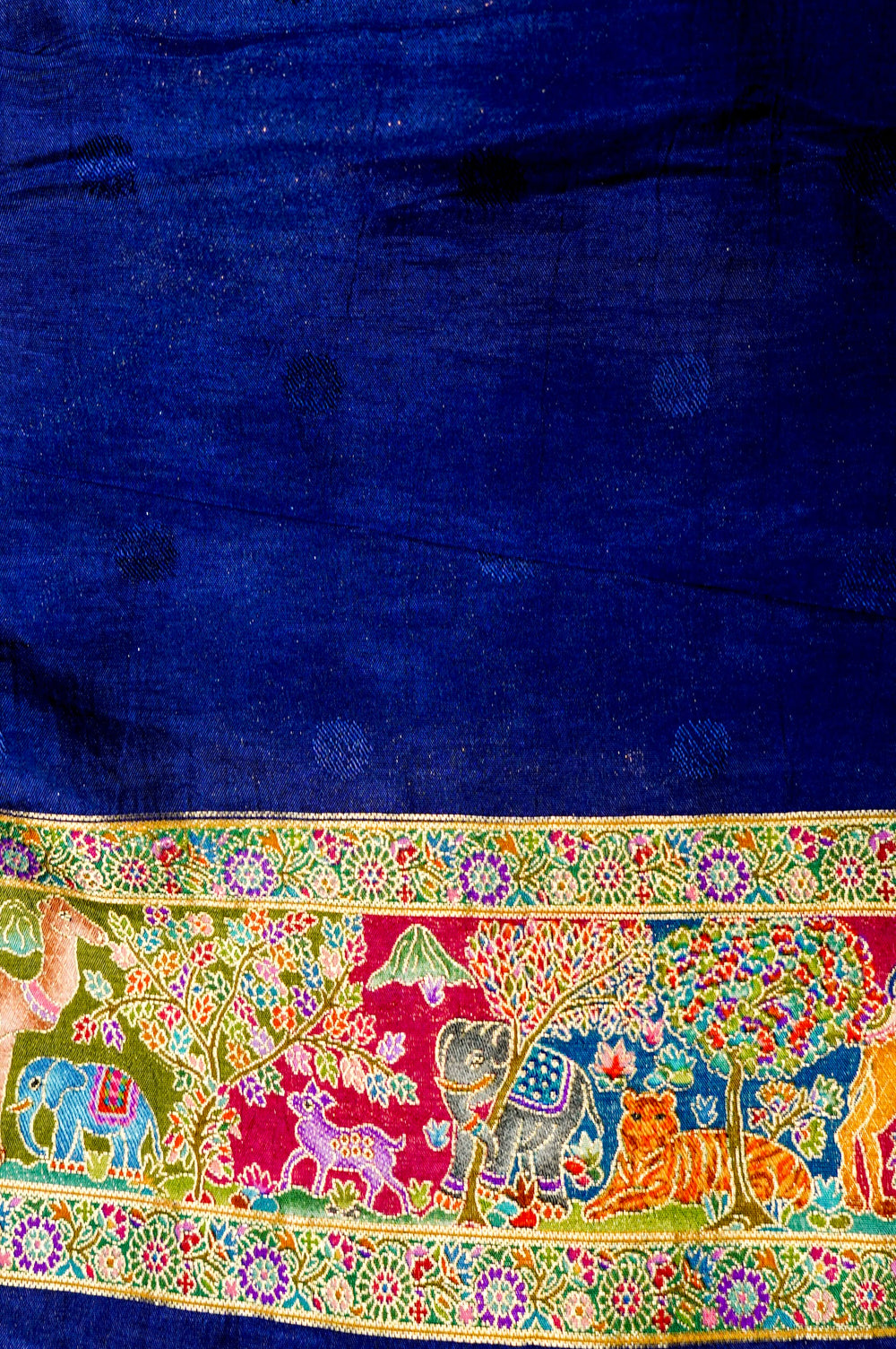 Banarasi Blue Blended Moonga Silk Saree