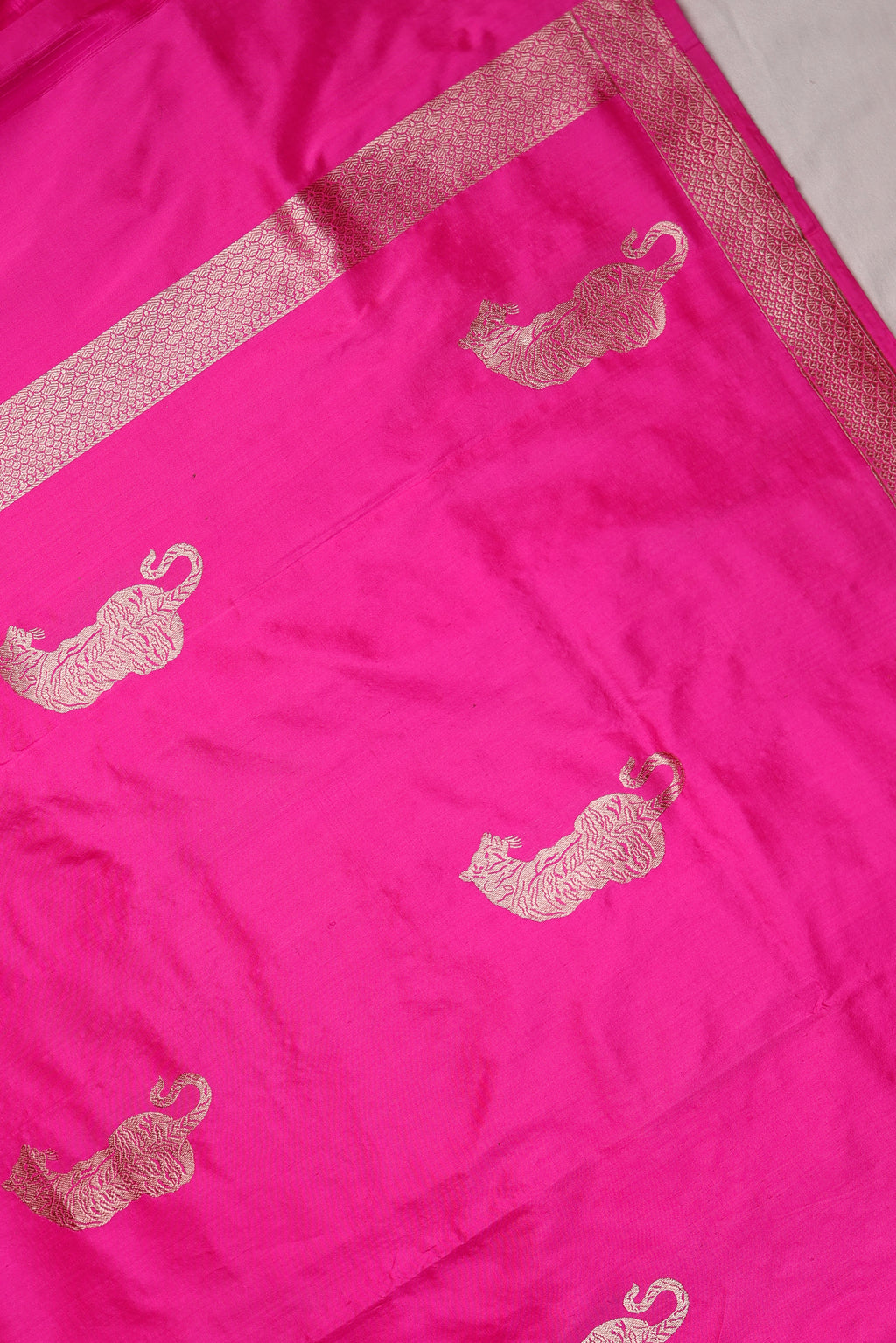 Handwoven Rani Pink Banarasi Katan Silk Saree