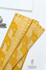Honey Yellow Meenakari Katan Silk Handwoven Banarasi Saree