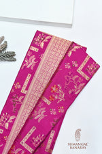Handwoven Magenta Banarasi Katan Silk Saree