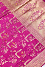 Handwoven Magenta Banarasi Katan Silk Saree