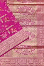 Handwoven Magenta Banarasi Katan Silk Saree