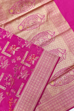 Handwoven Magenta Banarasi Katan Silk Saree