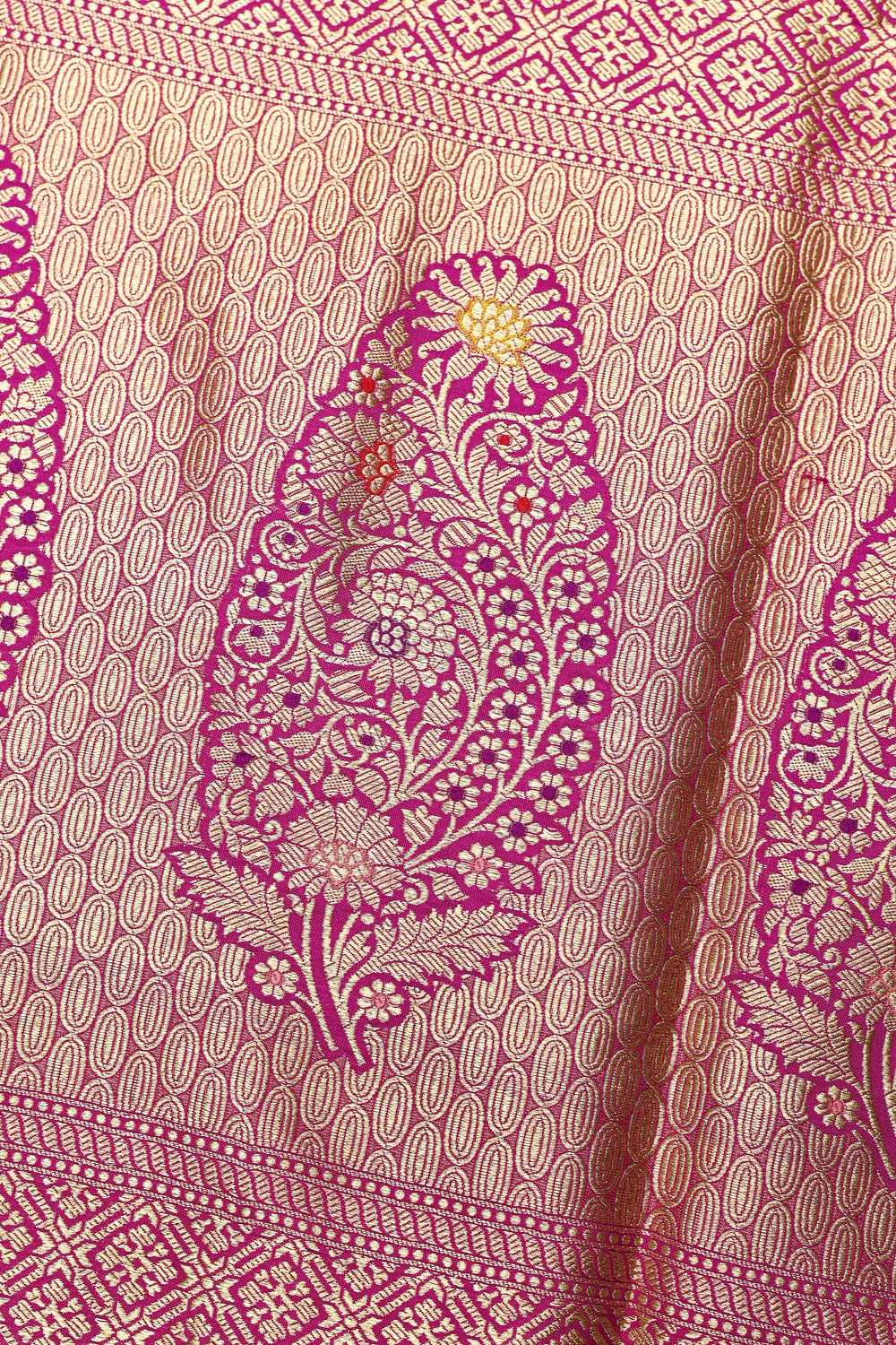 Handwoven Magenta Banarasi Katan Silk Saree