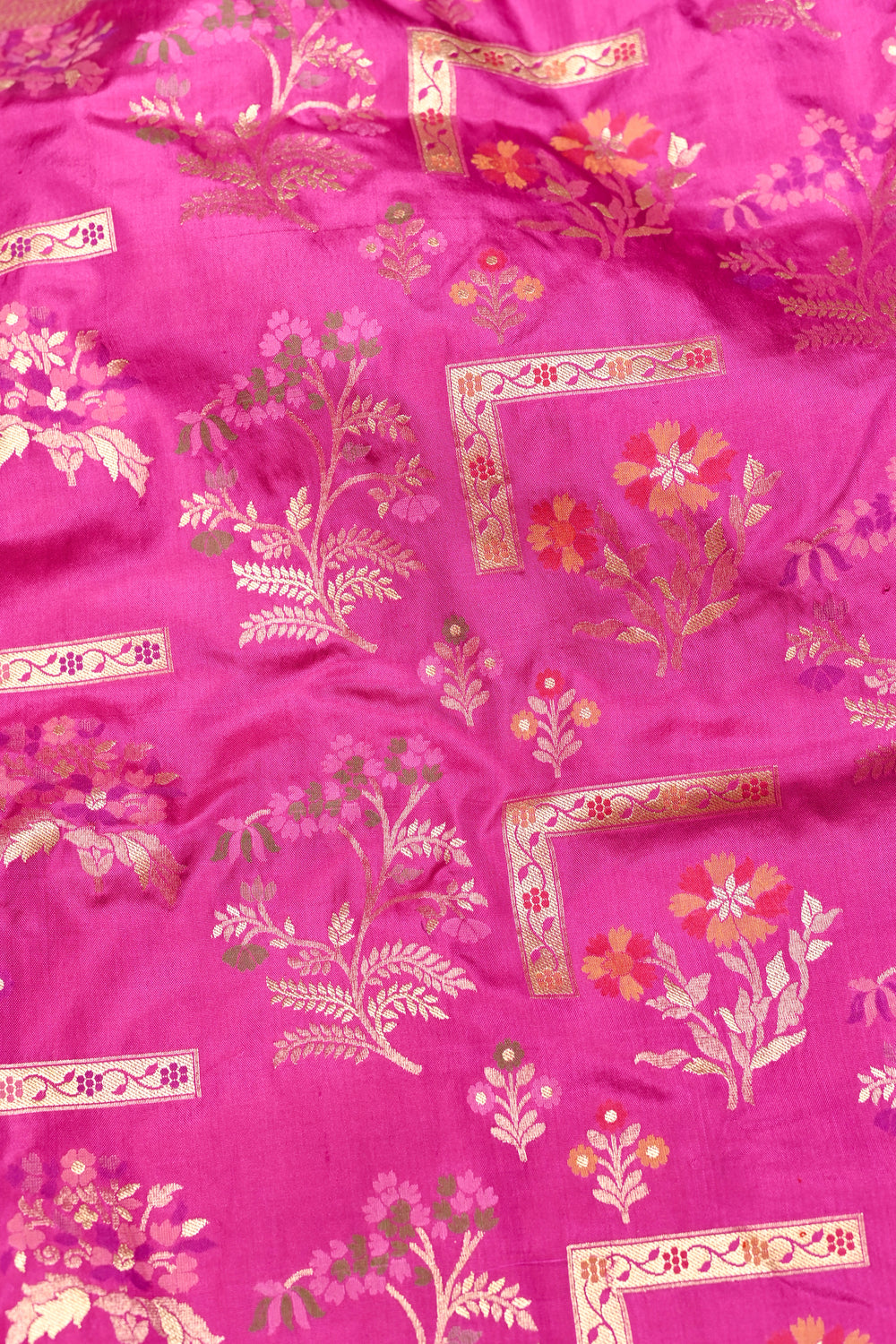 Handwoven Magenta Banarasi Katan Silk Saree