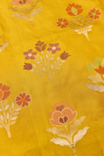 Honey Yellow Jamdani Katan Silk Handwoven Banarasi Saree