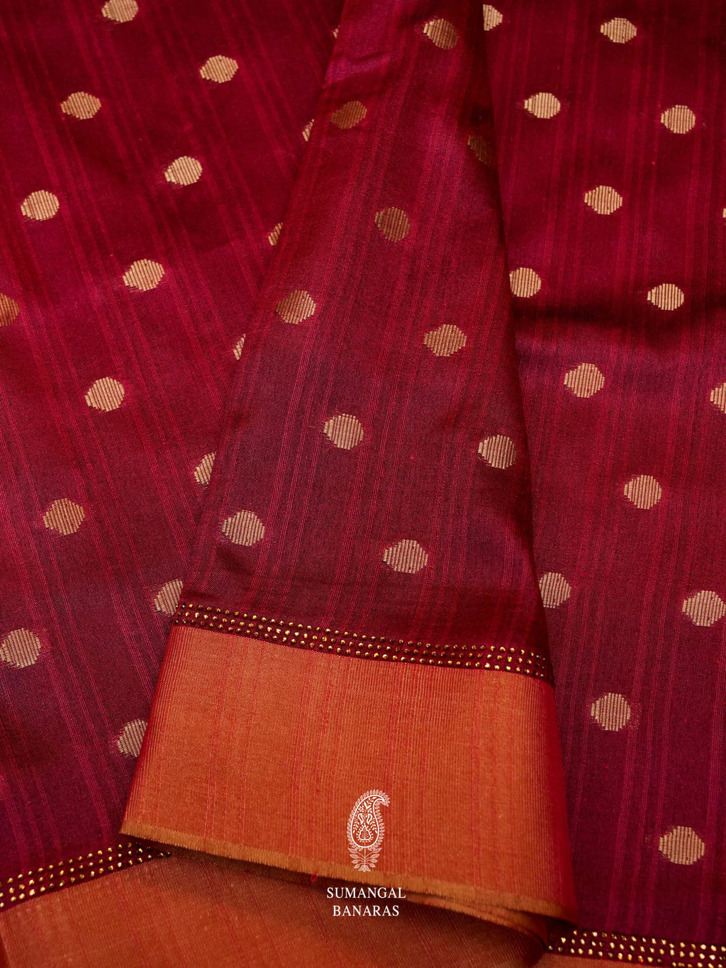 Banarasi Maroon Blended Tussar Silk Saree