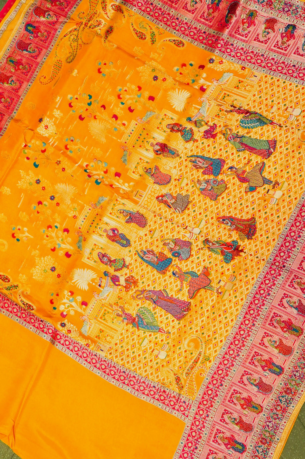 Banarasi Yellow Blended Moonga Silk Saree