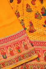 Banarasi Yellow Blended Moonga Silk Saree