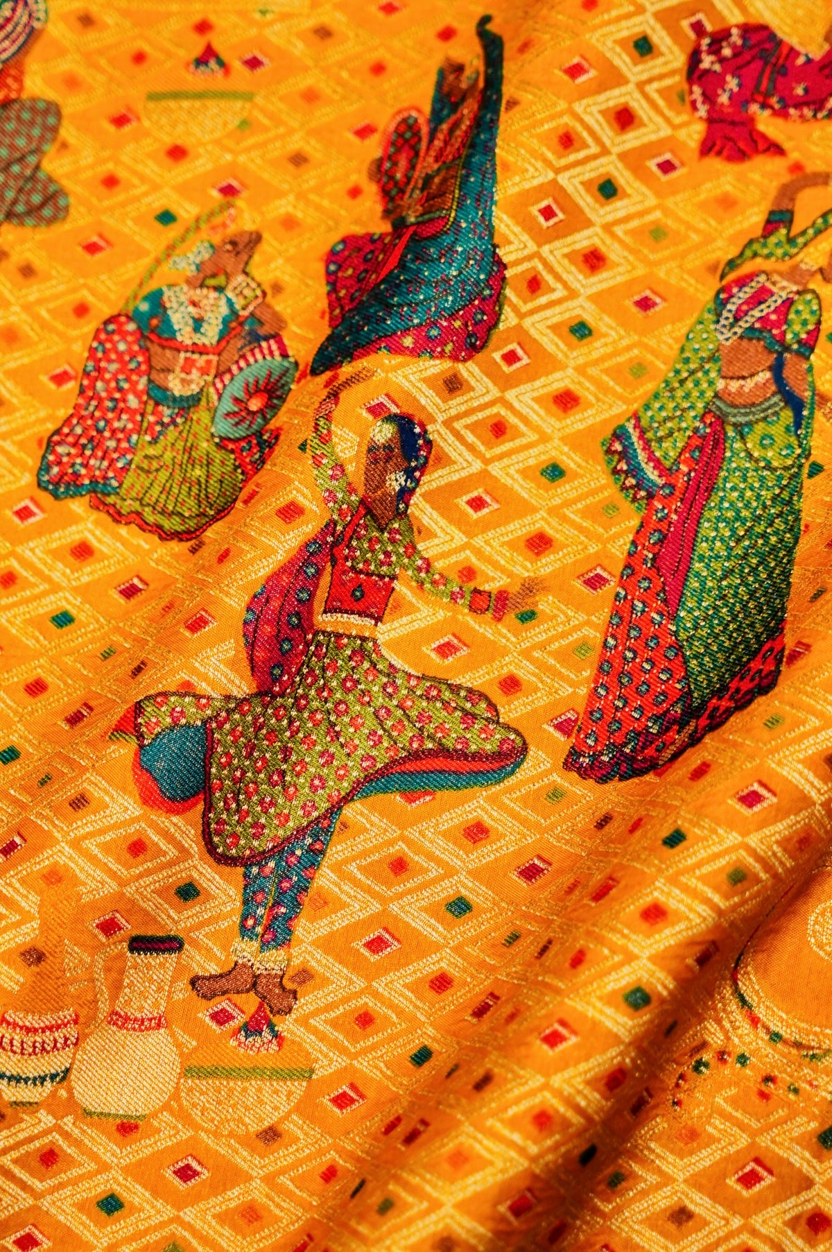 Banarasi Yellow Blended Moonga Silk Saree