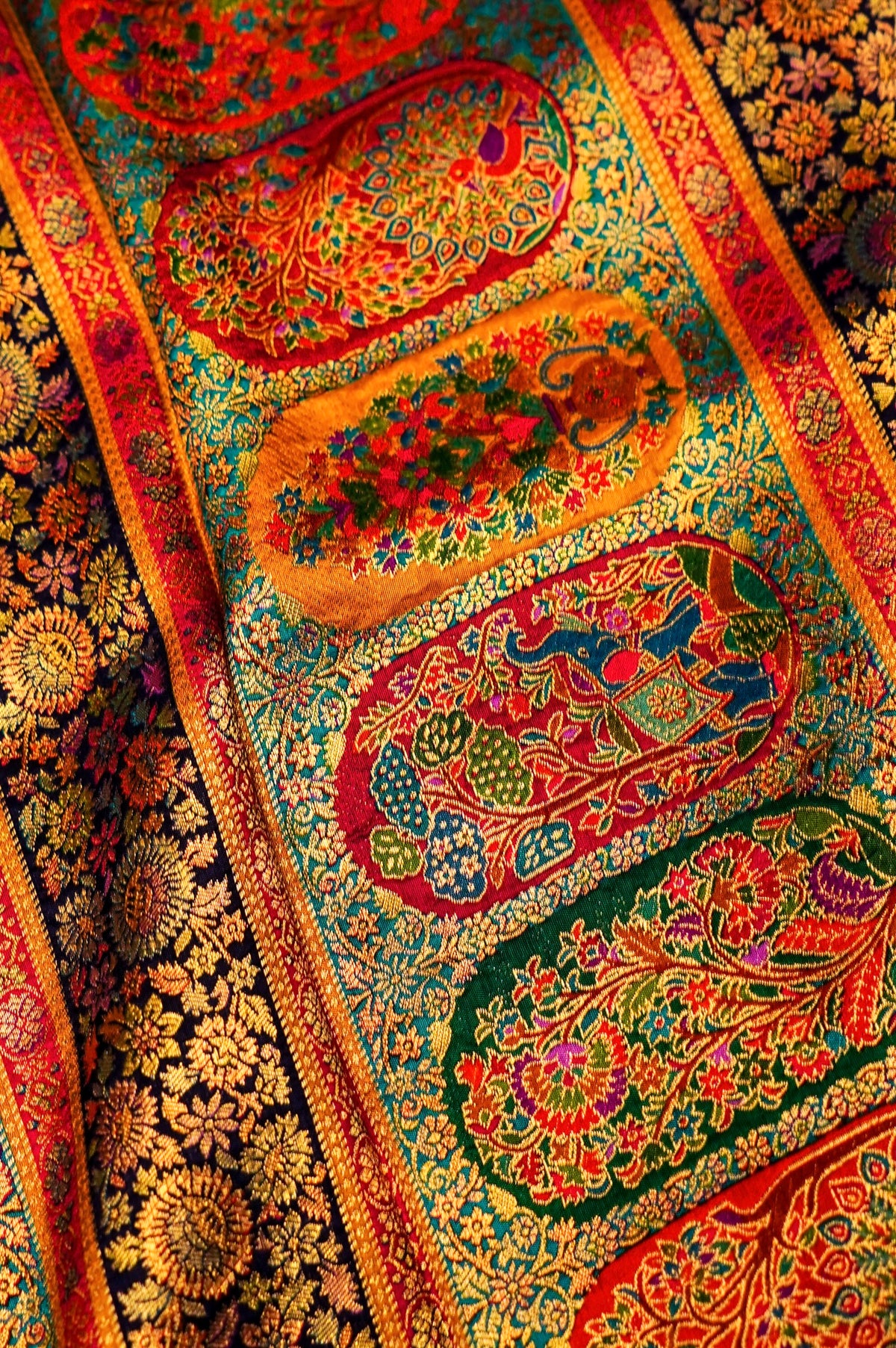 Banarasi Teal Blue Blended Moonga Silk Saree
