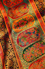 Banarasi Teal Blue Blended Moonga Silk Saree