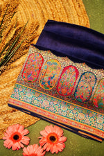 Banarasi Dark Violet Blended Moonga Silk Saree