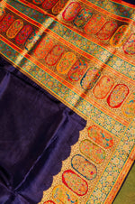 Banarasi Dark Violet Blended Moonga Silk Saree
