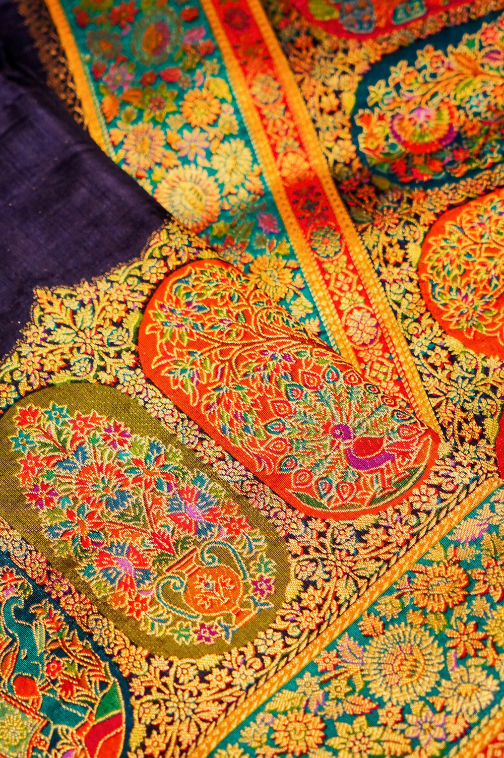 Banarasi Dark Violet Blended Moonga Silk Saree