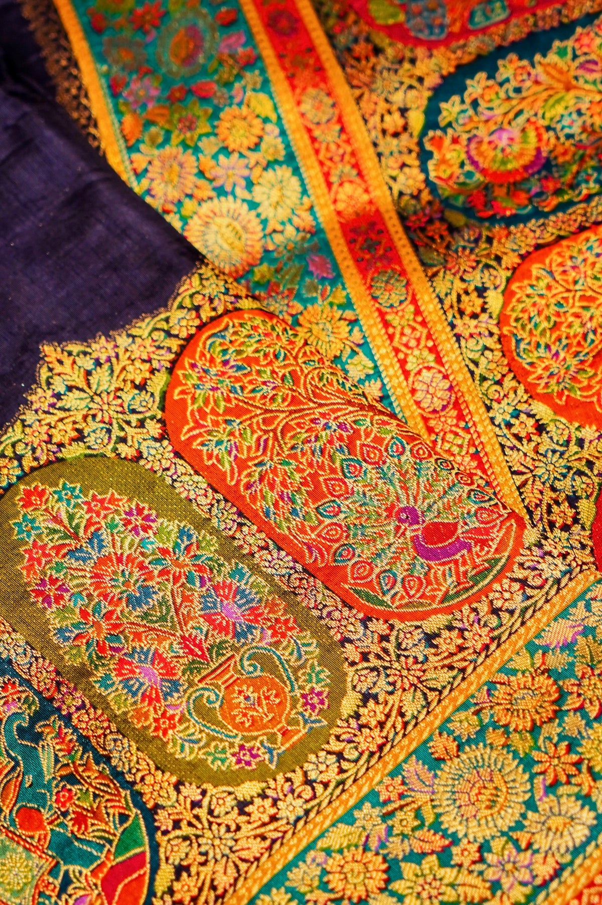 Banarasi Dark Violet Blended Moonga Silk Saree