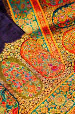 Banarasi Dark Violet Blended Moonga Silk Saree