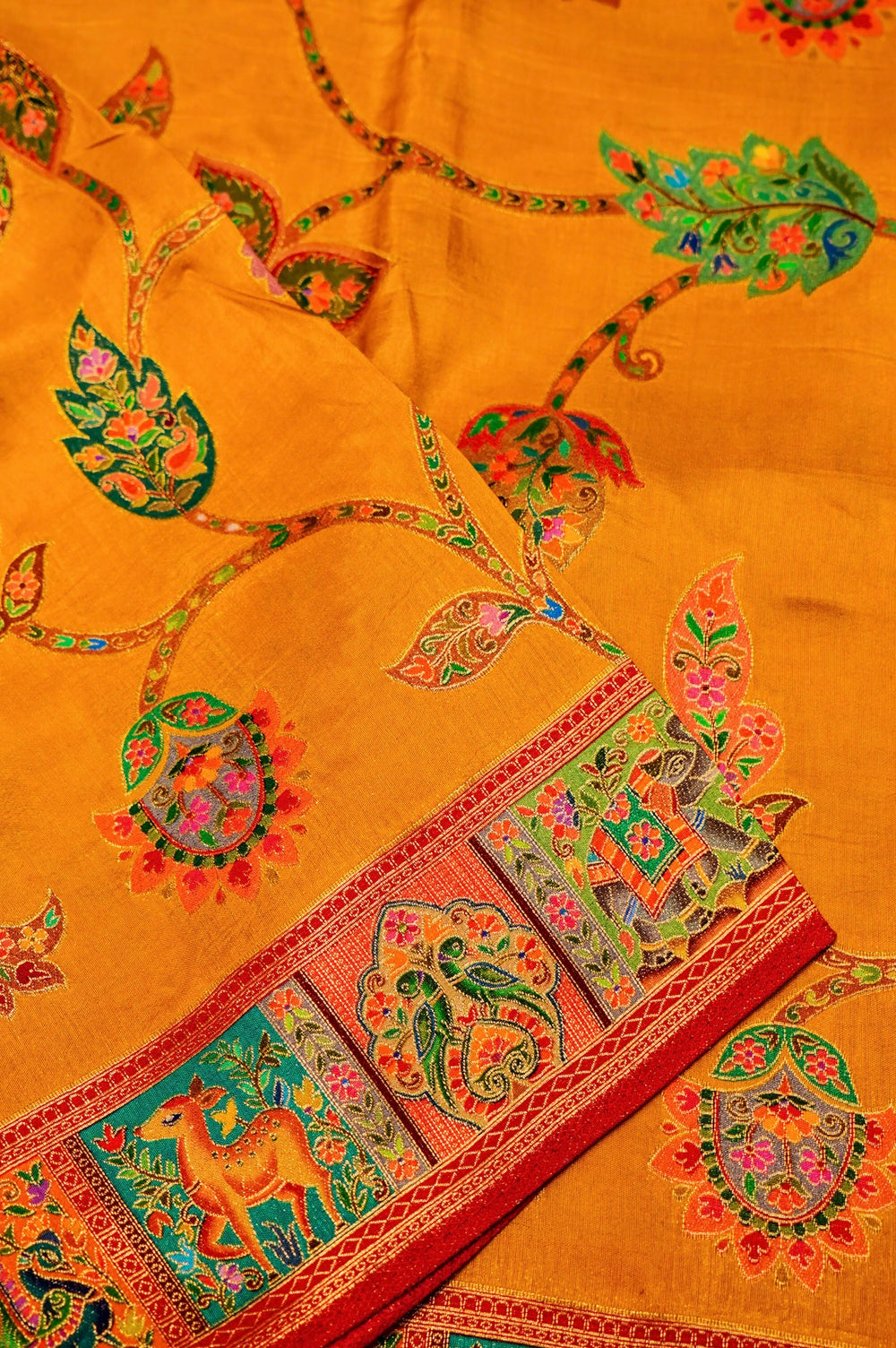 Banarasi Yellow Blended Moonga Silk Saree