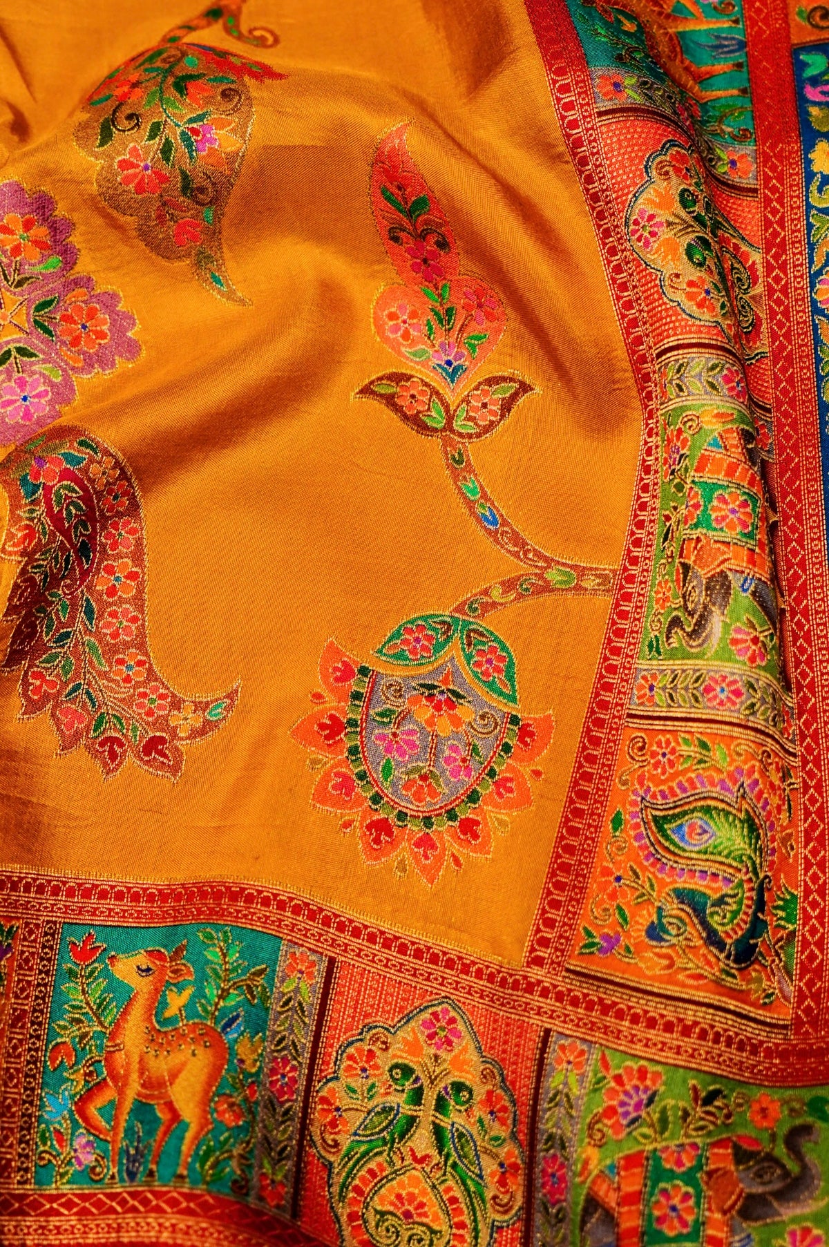 Banarasi Yellow Blended Moonga Silk Saree