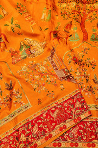 Banarasi Yellow Blended Moonga Silk Saree
