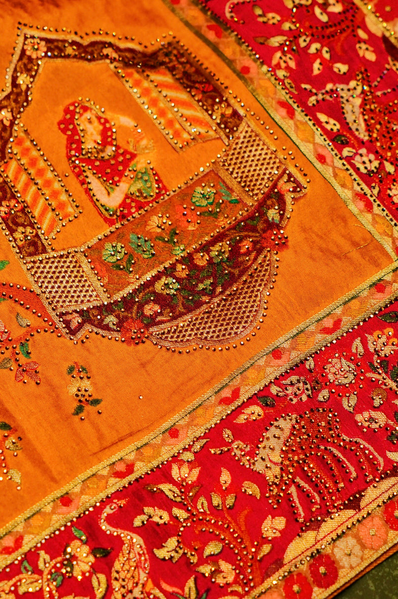 Banarasi Yellow Blended Moonga Silk Saree