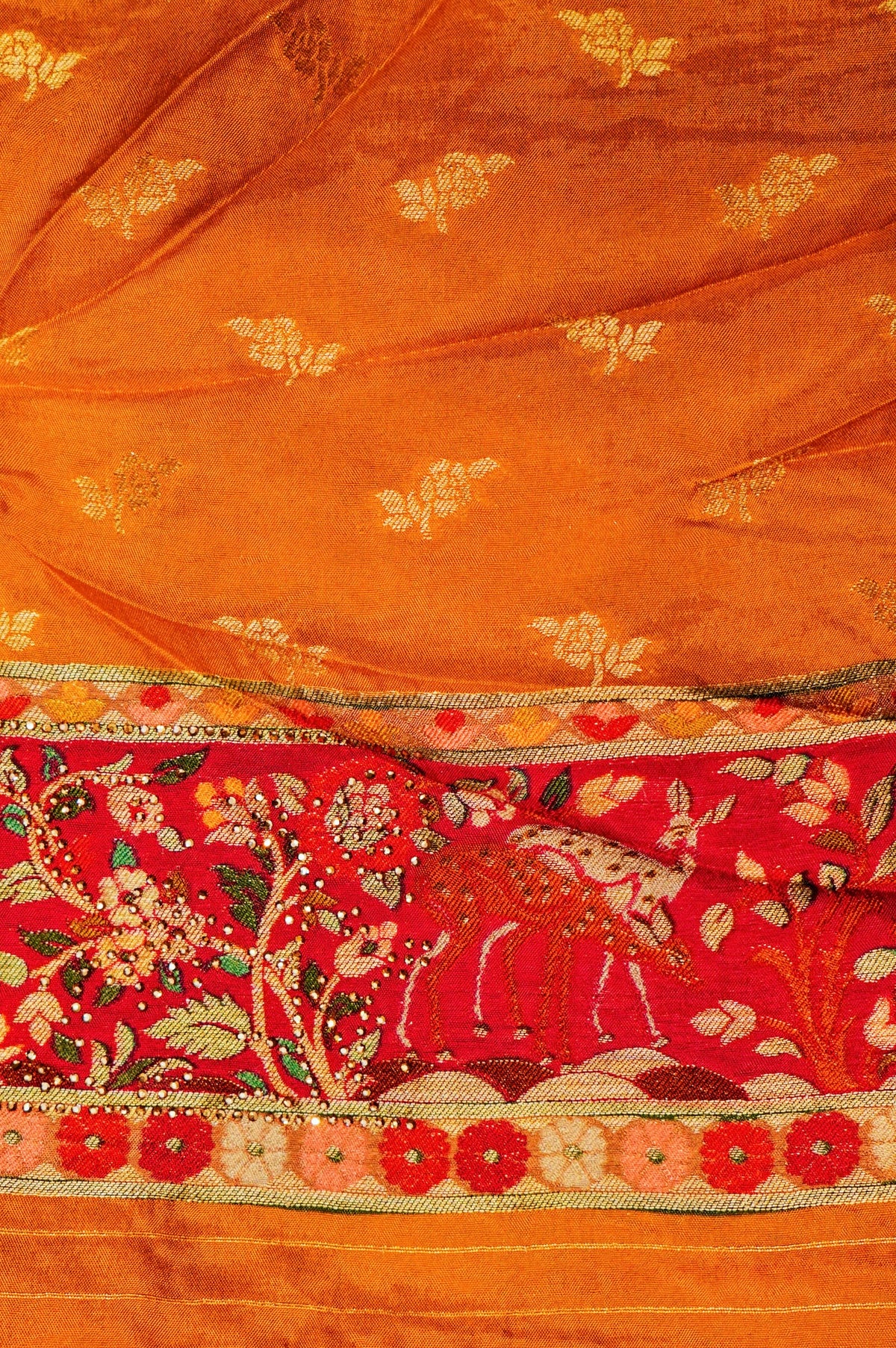 Banarasi Yellow Blended Moonga Silk Saree