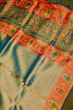 Banarasi Teal Blue Blended Moonga Silk Saree