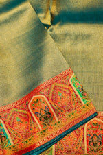 Banarasi Teal Blue Blended Moonga Silk Saree
