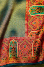 Banarasi Teal Blue Blended Moonga Silk Saree