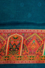 Banarasi Teal Blue Blended Moonga Silk Saree